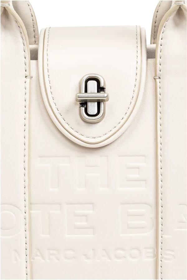 Marc Jacobs Shoppers & Totes The Mini Tote Leather White in wit - Foto 6