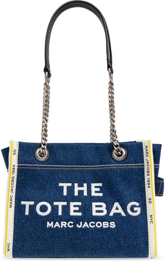 Marc Jacobs Blauwe Denim Tote met Geborduurd Logo Blue Dames