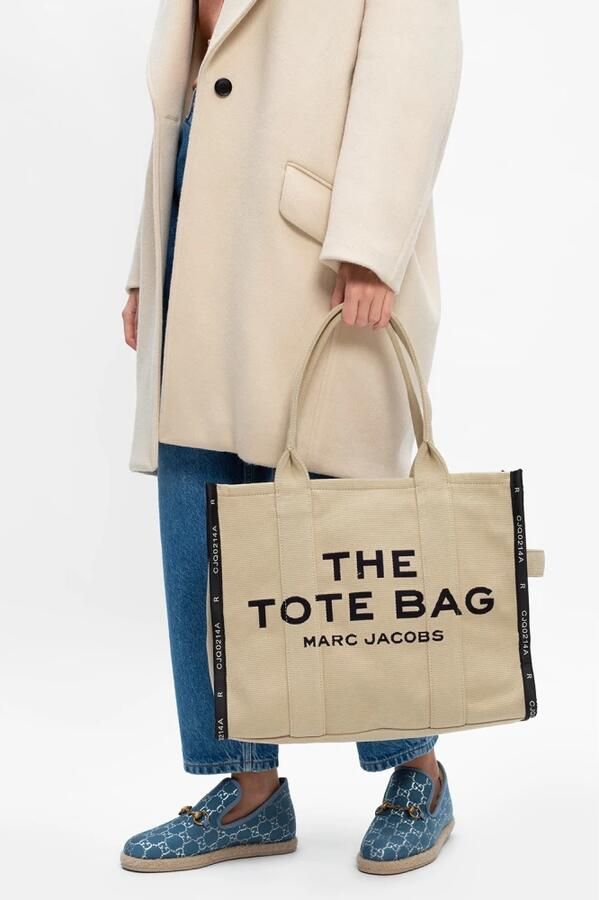 Marc Jacobs the jacquard traveler tote bag large Beige Dames - Foto 8