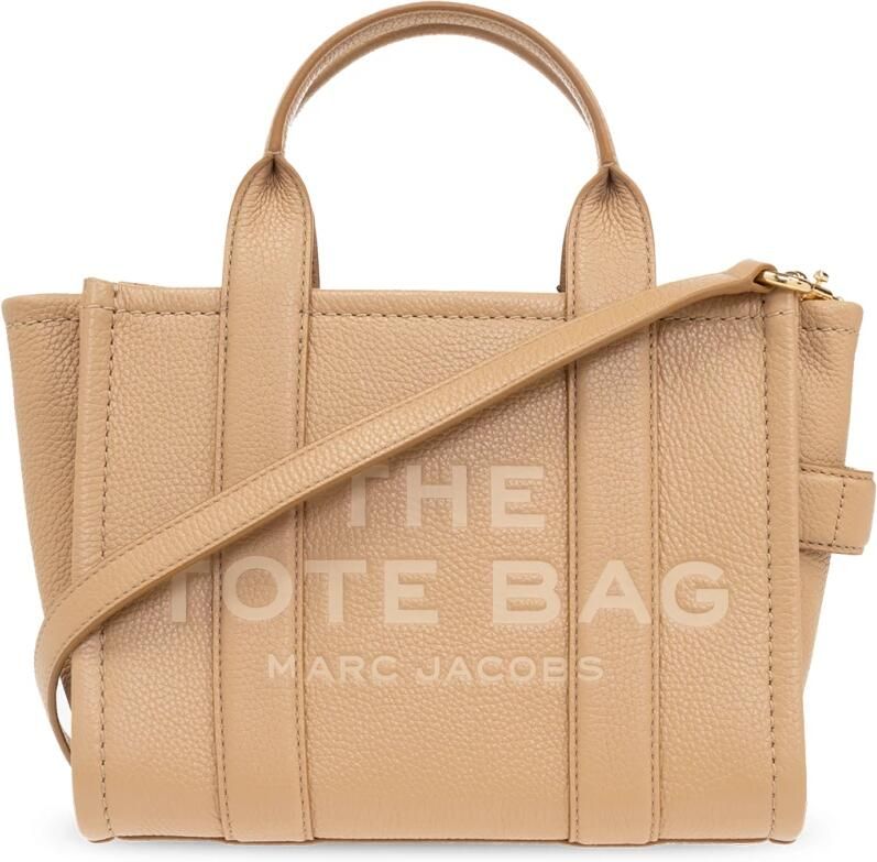 Marc Jacobs Gestructureerde leren tote handtas met verstelbare band Beige Dames - Foto 4