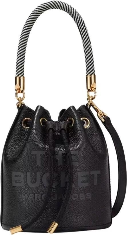 Marc Jacobs Zwarte Leren Bucket Tas met Verstelbare Schouderband Black Dames - Foto 13