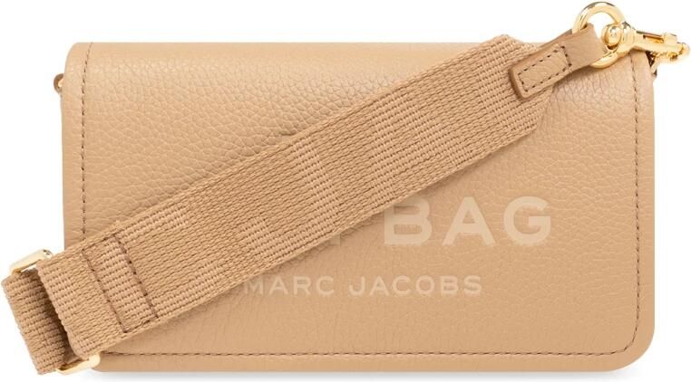 Marc Jacobs Gestructureerde leren Mini Schoudertas Beige Dames