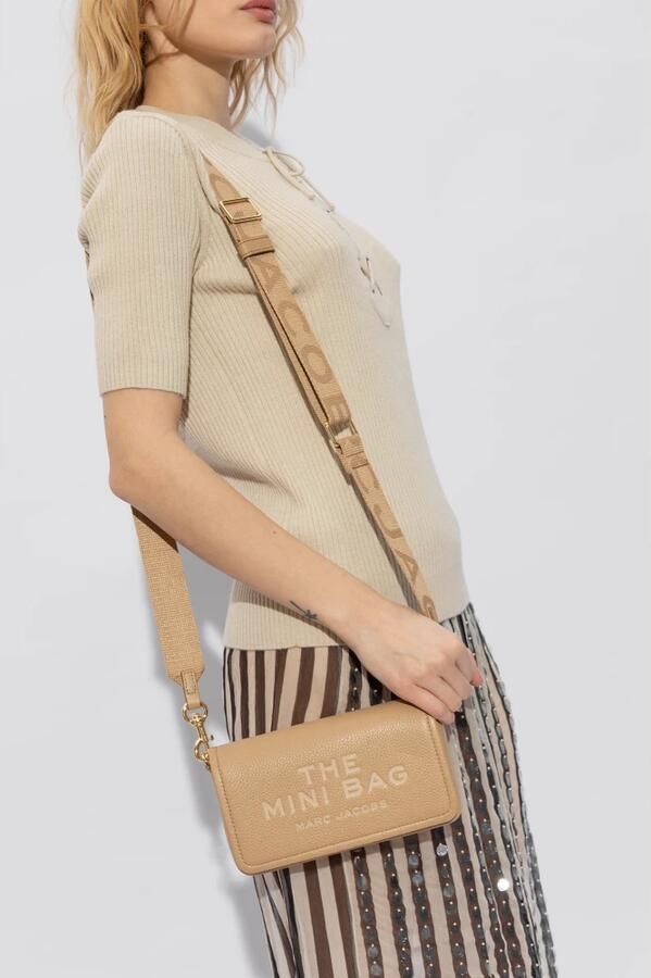 Marc Jacobs Gestructureerde leren Mini Schoudertas Beige Dames - Foto 4