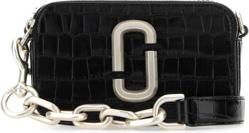 Marc Jacobs Croc Embossed Shoulder Snapshot Tas Black Dames - Foto 7