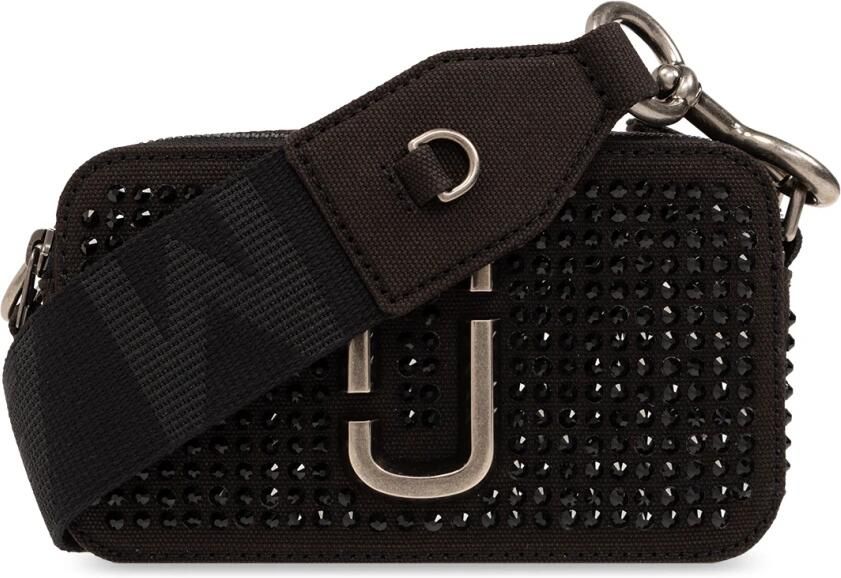 Marc Jacobs Kristal Canvas Snapshot Crossbody Tas Black Dames