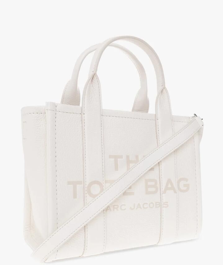 Marc Jacobs Zilveren Leren Mini Tote met Verstelbare Band Grijs Dames