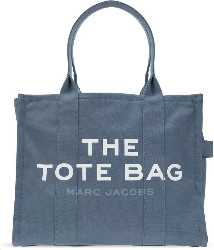 Marc Jacobs Shoppers & Totes Structured Cotton Tote With Modern Text Design in blauw - Foto 7