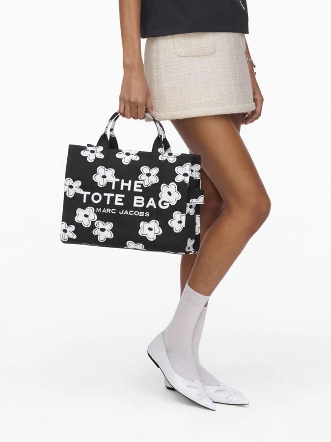Marc Jacobs Shoppers & Totes The Medium Tote Cotton Black White in zwart - Foto 3