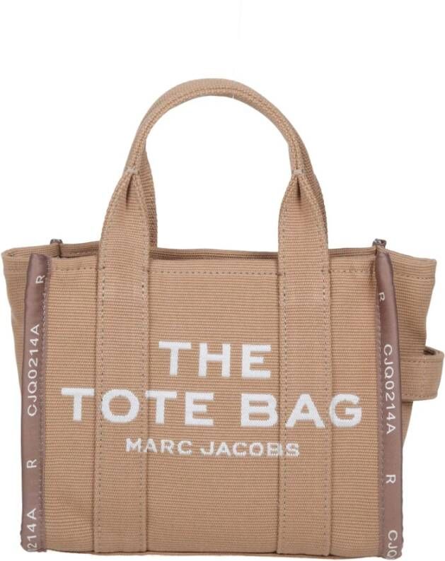 Marc Jacobs Jacquard Mini Tote in Kameel met Contrasterende Details Brown Dames
