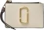 Marc Jacobs Top Zip Mini Wallet in White Leather Wit Dames - Thumbnail 1