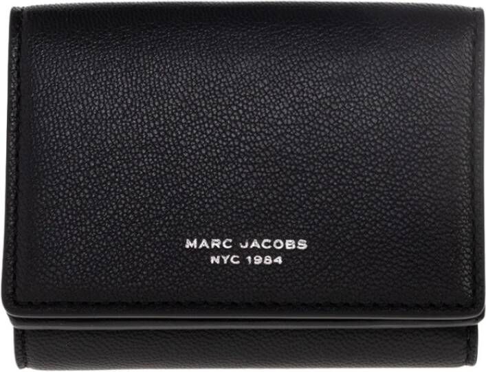 Marc Jacobs Klassieke Zwarte Medium Trifold Portemonnee Black Dames