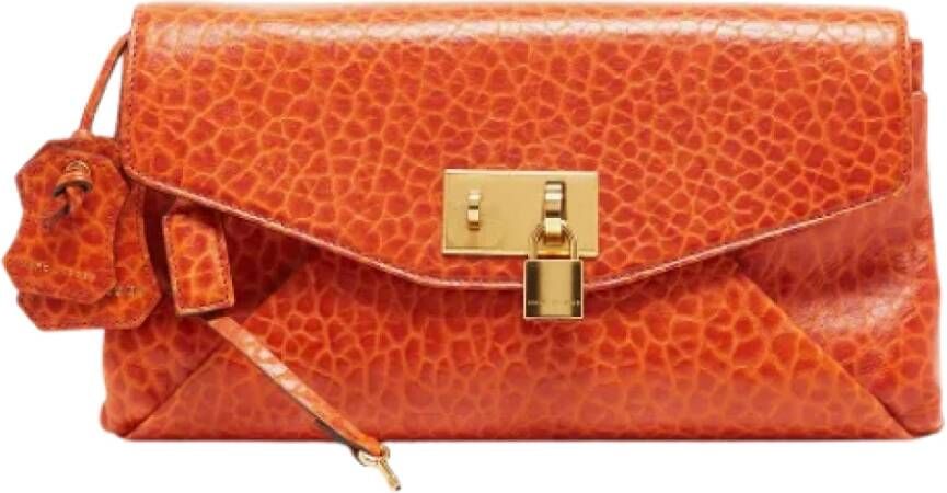 Marc Jacobs Pre-owned Leather clutches Oranje Dames