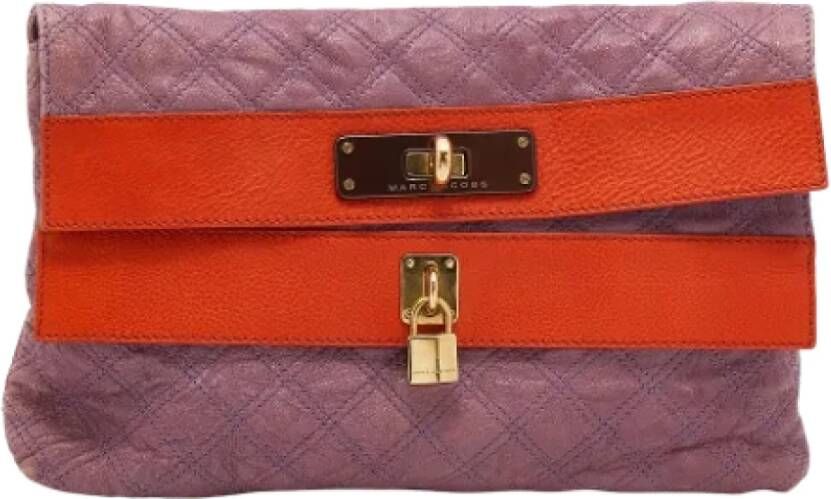 Marc Jacobs Pre-owned Leather clutches Paars Dames