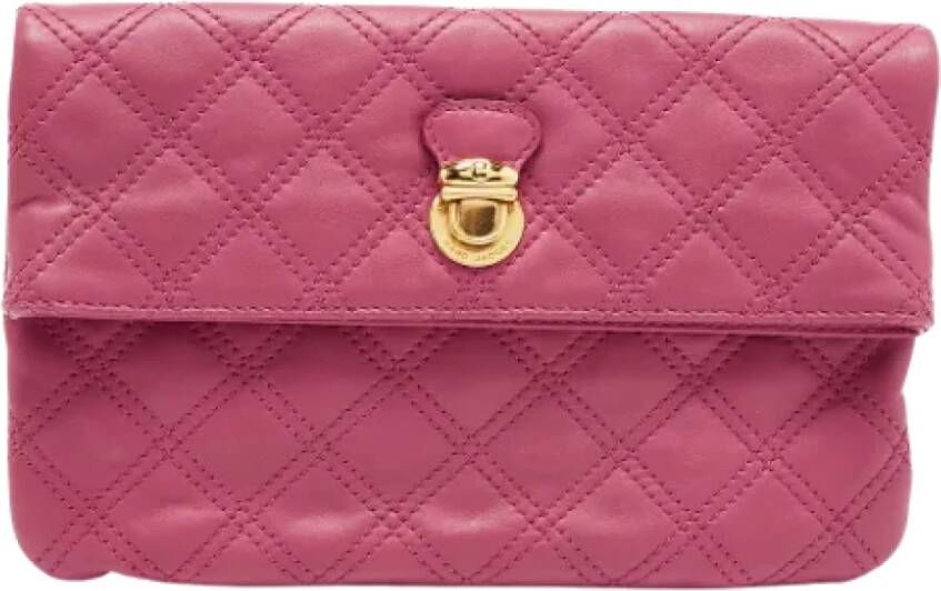 Marc Jacobs Pre-owned Leather clutches Roze Dames