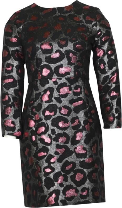 Marc Jacobs Pre-owned Leopard Jacquard Mini Dress Polyester Zwart Dames