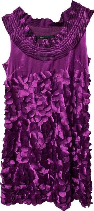 Marc Jacobs Pre-owned Marc Jacobs Applique Party Dress in Purple Silk Paars Dames