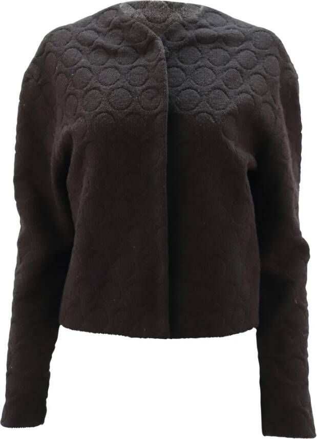 Marc Jacobs Pre-owned Marc Jacobs Collarless Jacket in Black Wool Zwart Dames