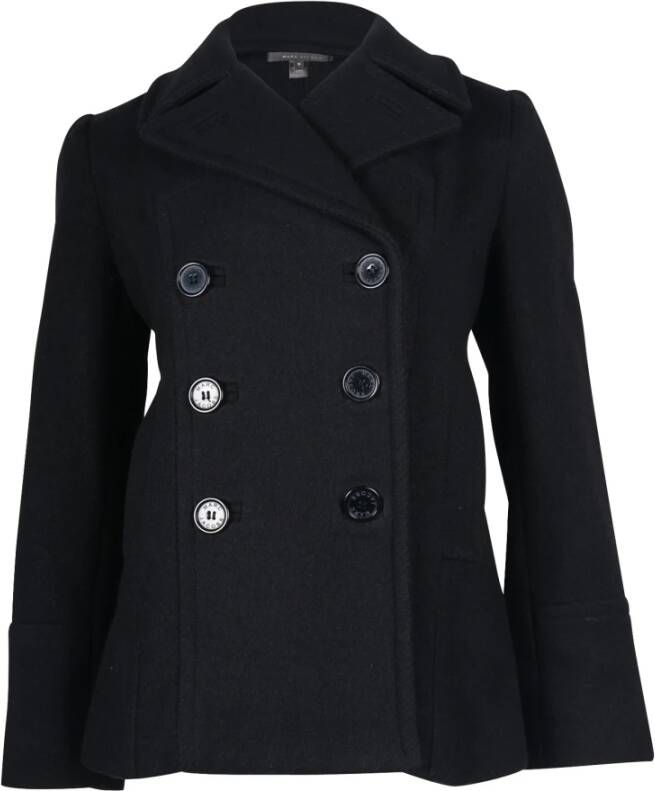 Marc Jacobs Pre-owned Marc Jacobs Double-Breasted Peacoat in Black Wool Zwart Dames