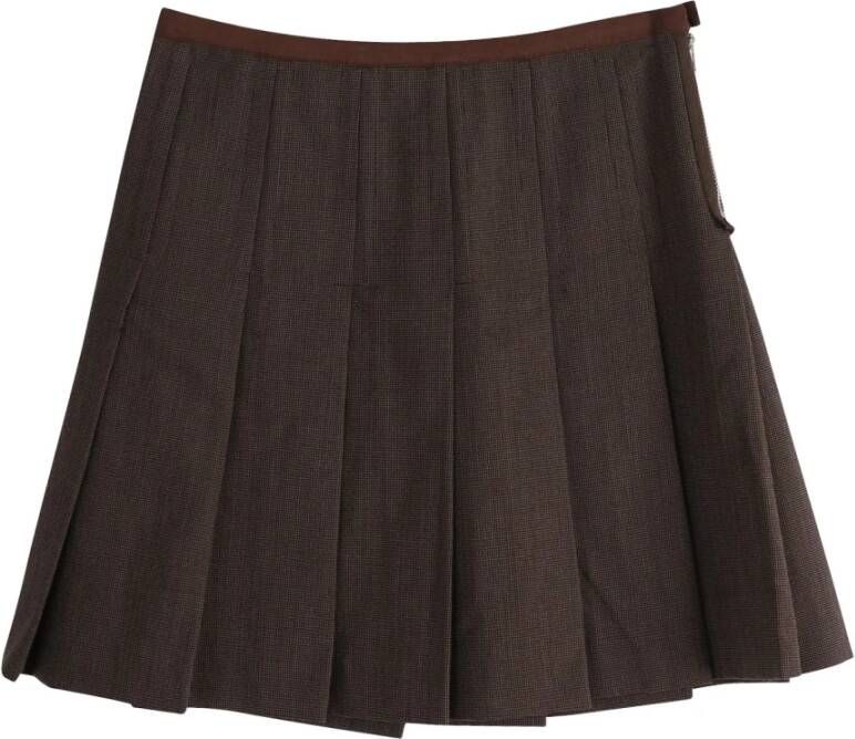 Marc Jacobs Pre-owned Marc Jacobs Pleated Skirt in Brown Wool Bruin Dames