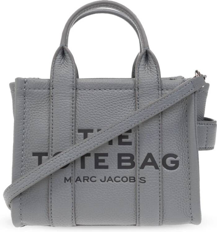 Marc Jacobs Grained Leather Mini Tote Bag Gray Dames