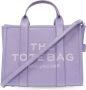 Marc Jacobs Leren Medium Tote Tas met Logo Print en Verstelbare Schouderband Purple Dames - Thumbnail 1