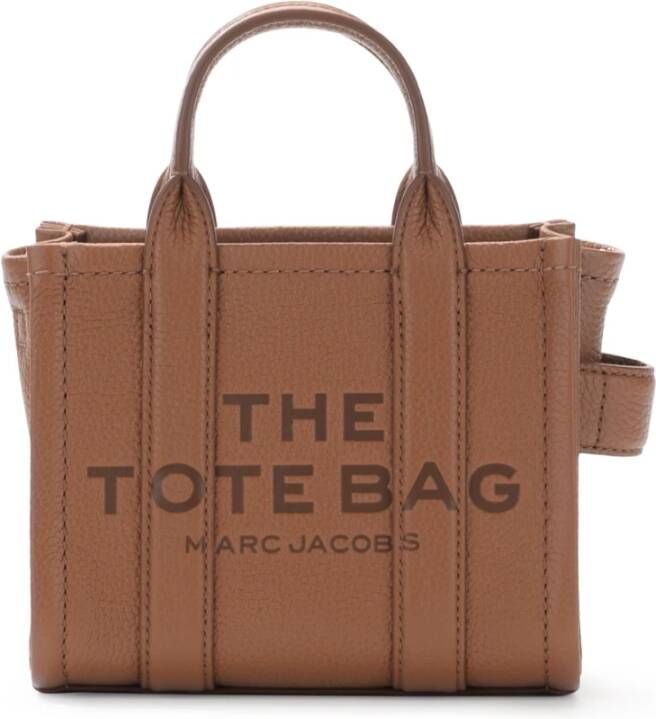 Marc Jacobs The Leather Tote kleine shopper Bruin
