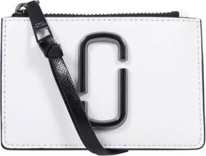 Marc Jacobs Zwarte Leren Mini Portemonnee met Sleutelring en Double-J Hardware Black Dames