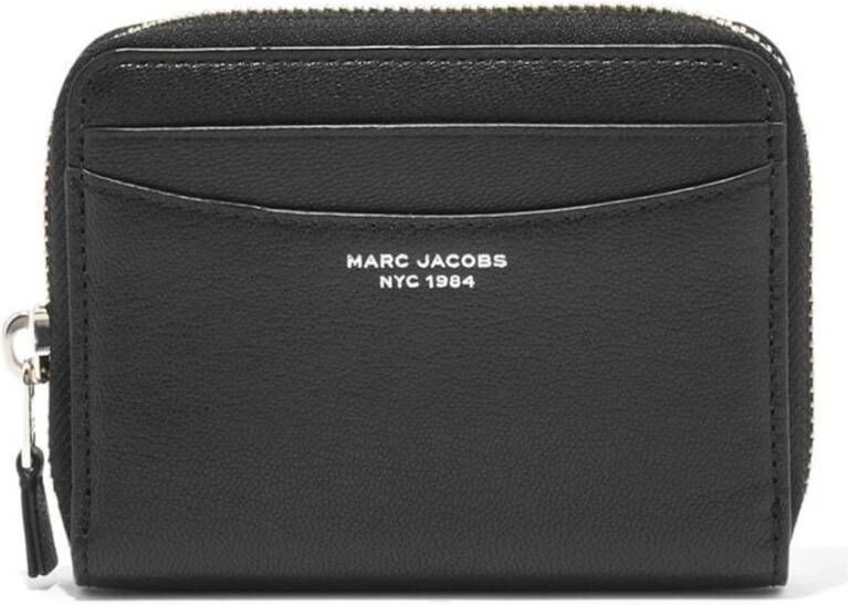 Marc Jacobs Stijlvolle Leren Zip Around Portemonnee Zwart Dames