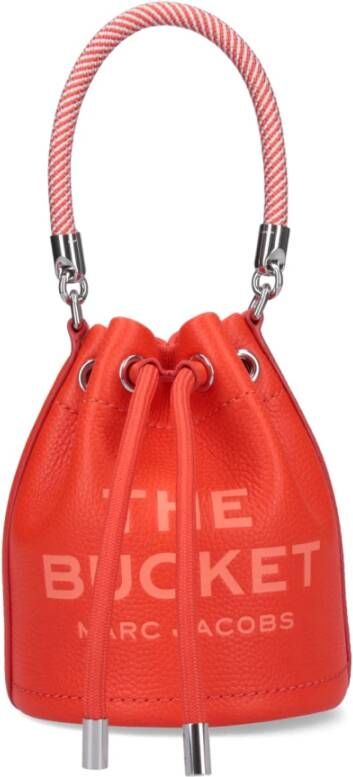 Marc Jacobs Stijlvolle Micro Bucket Tas in Oranje Leer Orange Dames