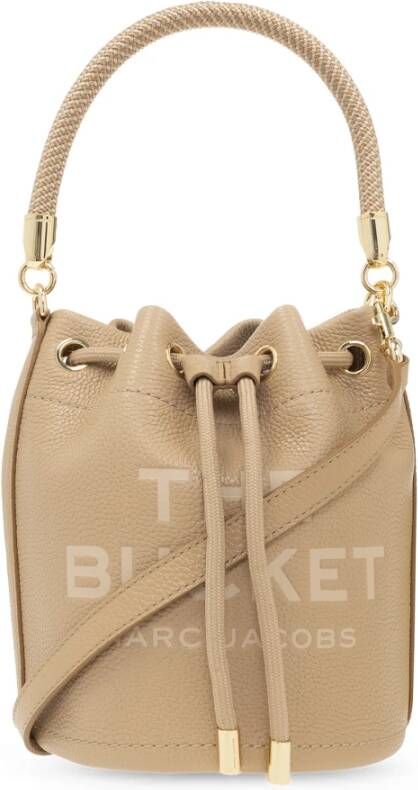 Marc Jacobs Kameel Leren Bucket Bag met Logo Brown Dames