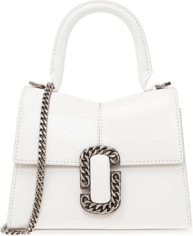 Marc Jacobs Witte Mini Top Handtas met Ketting Logo White Dames