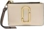 Marc Jacobs Top Zip Mini Wallet in White Leather Wit Dames - Thumbnail 4