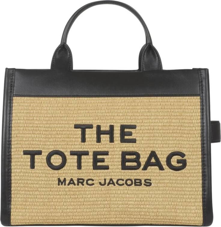Marc Jacobs Natuurlijke kleur tote tas met geweven textuur en leren afwerking Beige Dames
