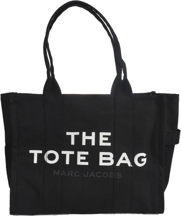 Marc Jacobs Zwarte Katoenen Canvas Tote Tas Black Dames