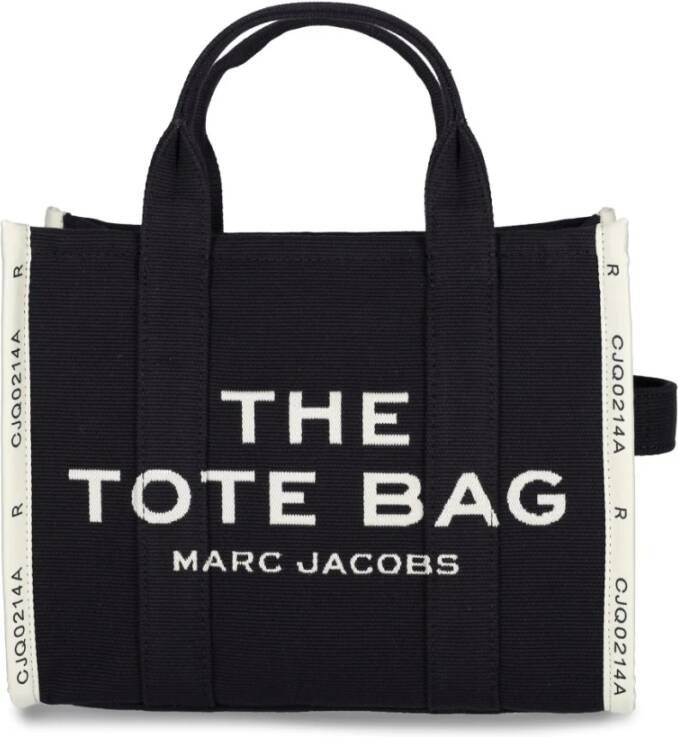 Marc Jacobs Totes & shoppers Medium Tote' Black Tote Bag With Contrasting Logo in zwart