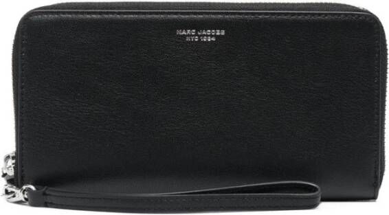 Marc Jacobs Leren portemonnee met interne vakken en afneembare polsband Black Dames