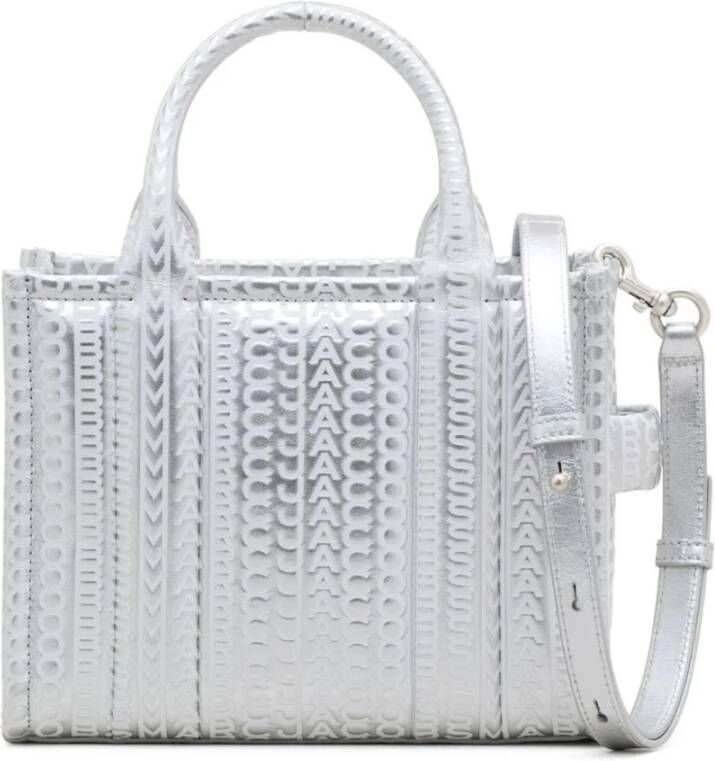 Marc Jacobs Totes The Monogram Metallic Small Tote Bag in zilver