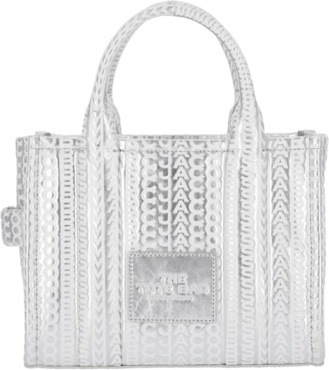 Marc Jacobs Totes The Monogram Metallic Small Tote Bag in zilver
