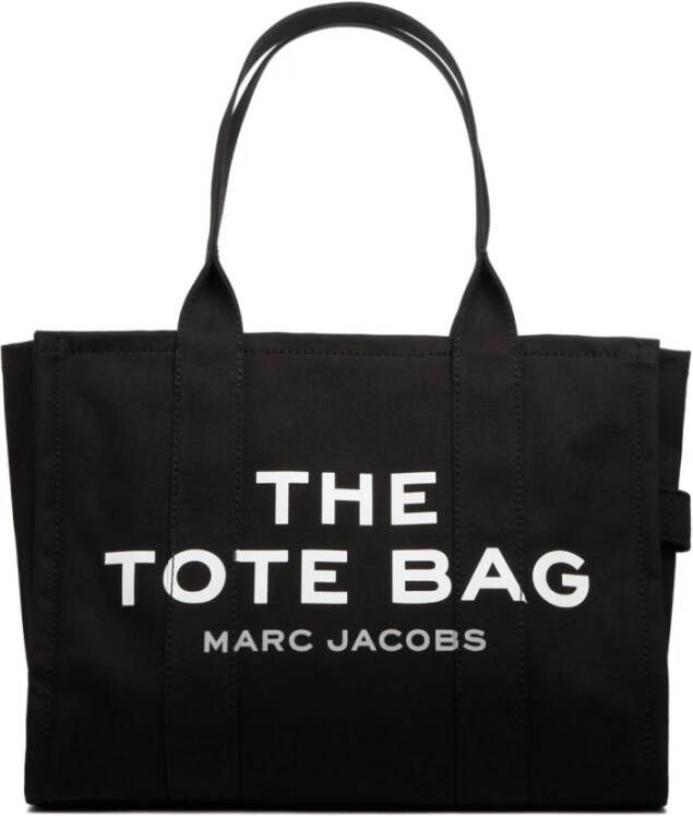 Marc Jacobs Zwarte en witte logo print tote tas Zwart Dames