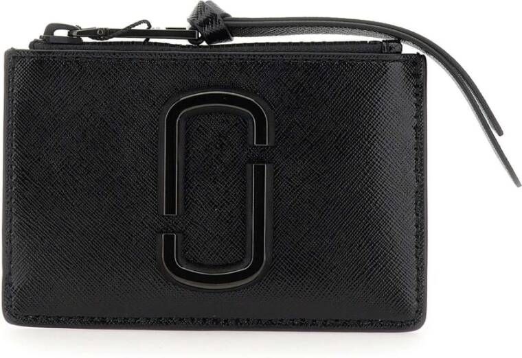 Marc Jacobs Zwarte Saffiano Leren Portemonnees Zwart Dames