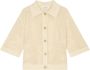 Marc O'Polo Gebreide blouse van een mix van katoen en linnen met platte kraag - Thumbnail 2