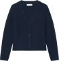 Marc O'Polo Nachtelijke Hemel V-Hals Cropped Vest Blue Dames - Thumbnail 2