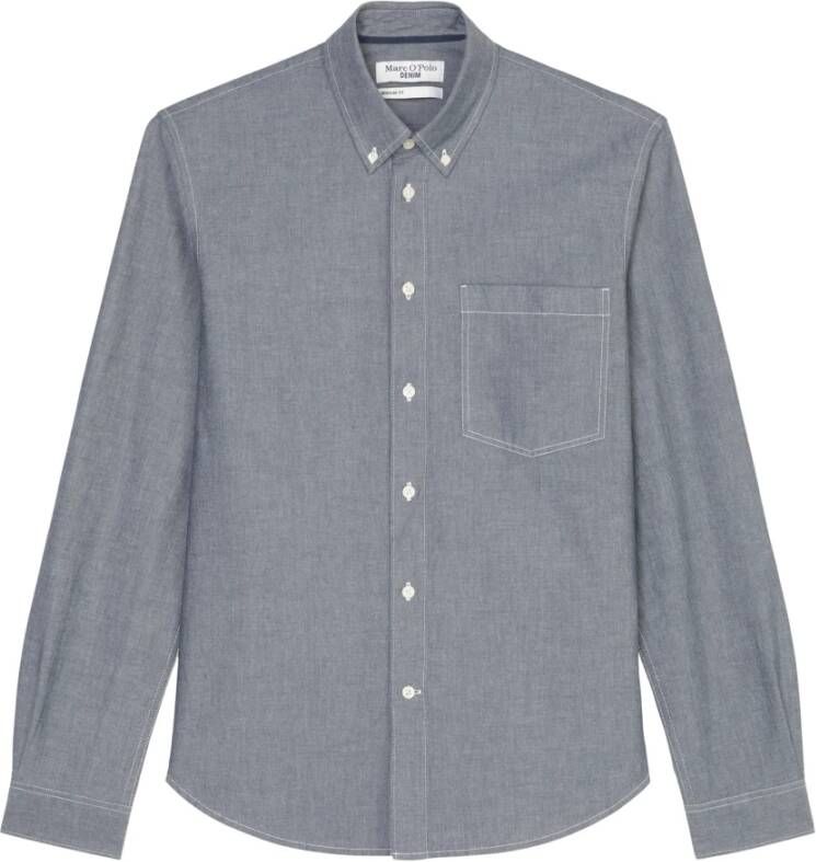 Marc O'Polo Casual Shirts Casual overhemd Blue White Heren
