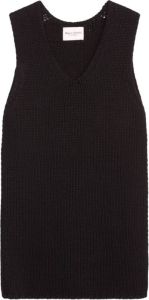 Marc O'Polo Chunky knit sleeveless jumper with a deep V-neckline Zwart Dames