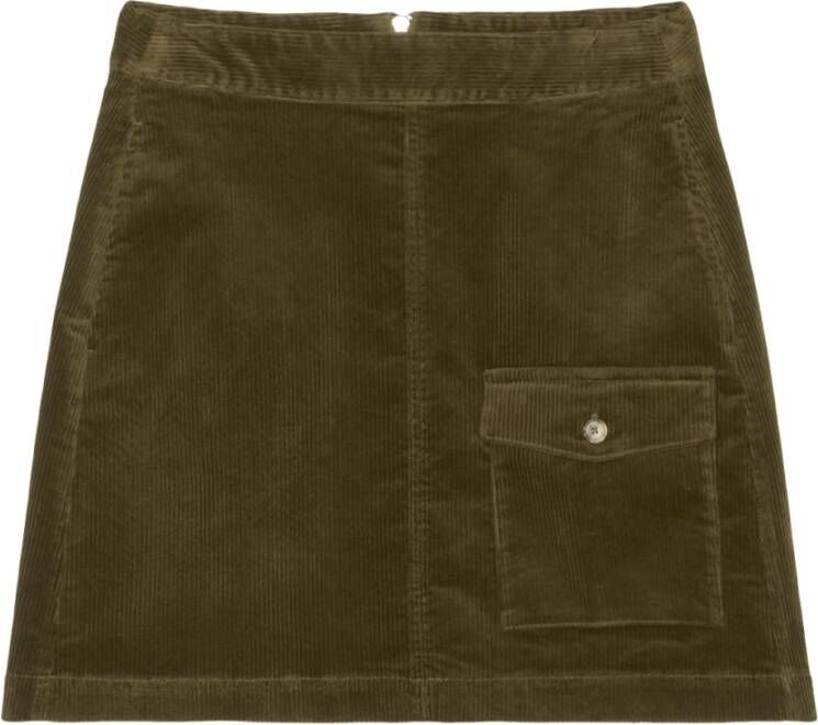 Marc O'Polo Corduroy skirt with a patch pocket Groen Dames