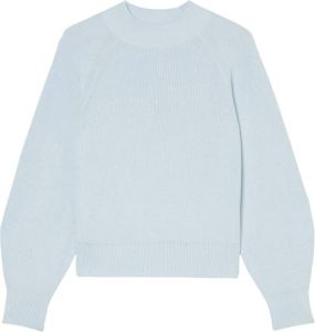 Marc O'Polo Cropped knitted jumper with a mock turtleneck collar Blauw Dames