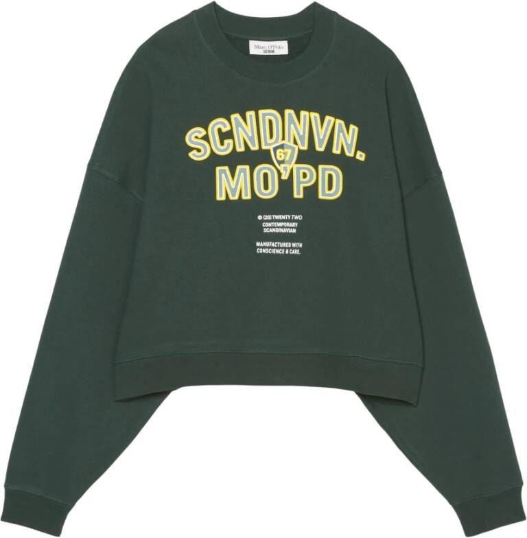 Marc O'Polo Cropped oversized sweatshirt Groen Dames