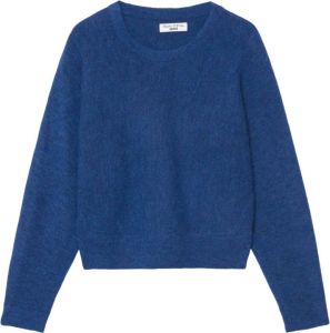 Marc O'Polo Cropped round-neck knitted jumper Blauw Dames