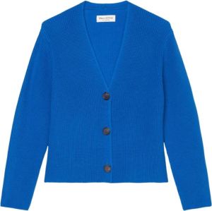 Marc O'Polo Cropped V-neck cardigan in a relaxed fit Blauw Dames