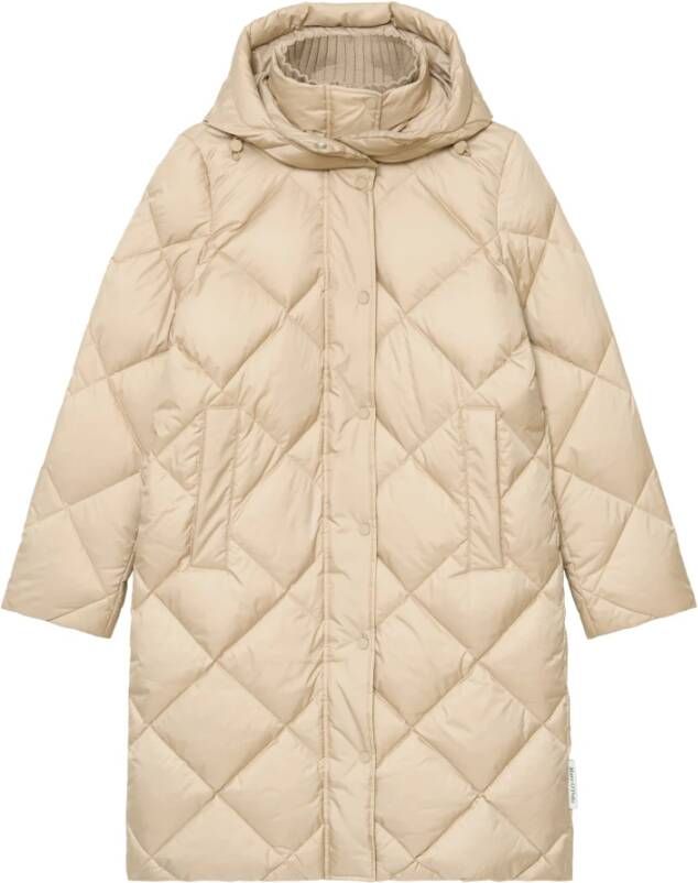 Marc O'Polo Down Puffer Coat met een afneembare kap Beige Dames